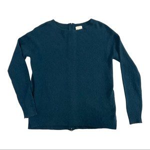 CASLON Teal Blue Zipper Back High Low Casual Sweater M Lightweight
